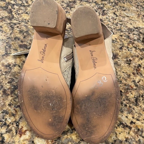 SAM EDELMAN Light Green Cooper Zip Up Open Toe Booties Size 9 - Picture 11 of 11